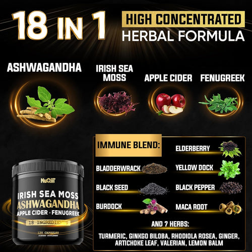 Ashwagandha Capsules - Natural Testosterone booster - 120 Vegan Capsules