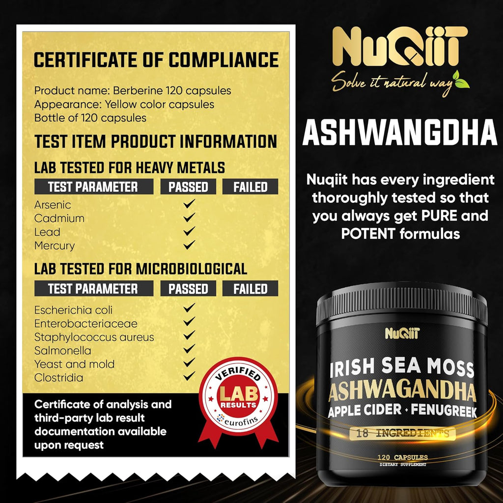 Ashwagandha Capsules - Natural Testosterone booster - 120 Vegan Capsules