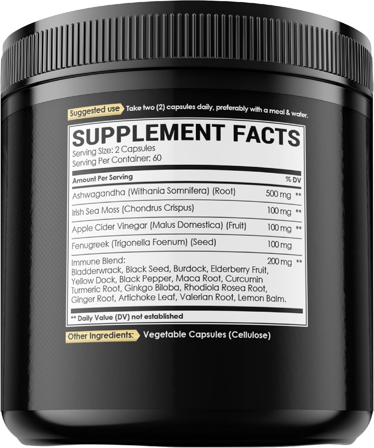 Ashwagandha Capsules - Natural Testosterone booster - 120 Vegan Capsules