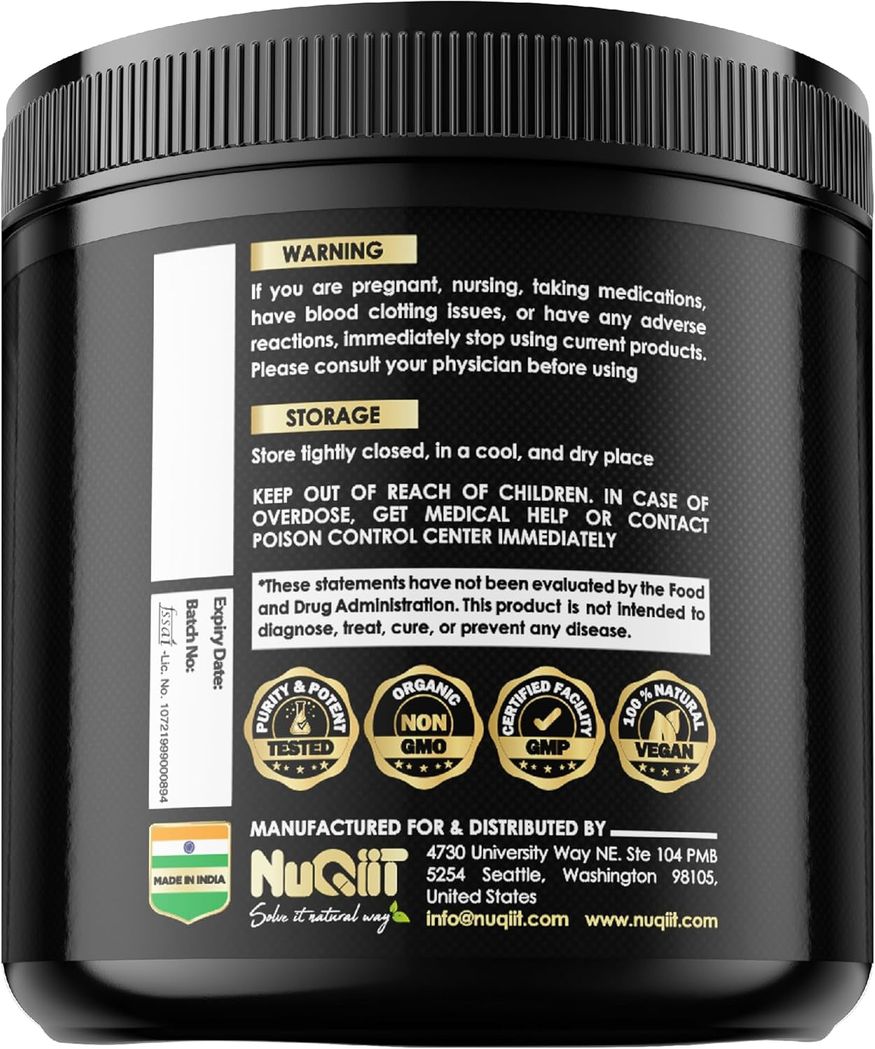 Ashwagandha Capsules - Natural Testosterone booster - 120 Vegan Capsules